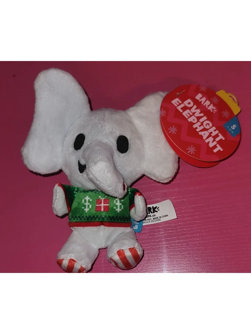 BARKBOX DWIGHT ELEPHANT PET DOG TOY NWT SMALL